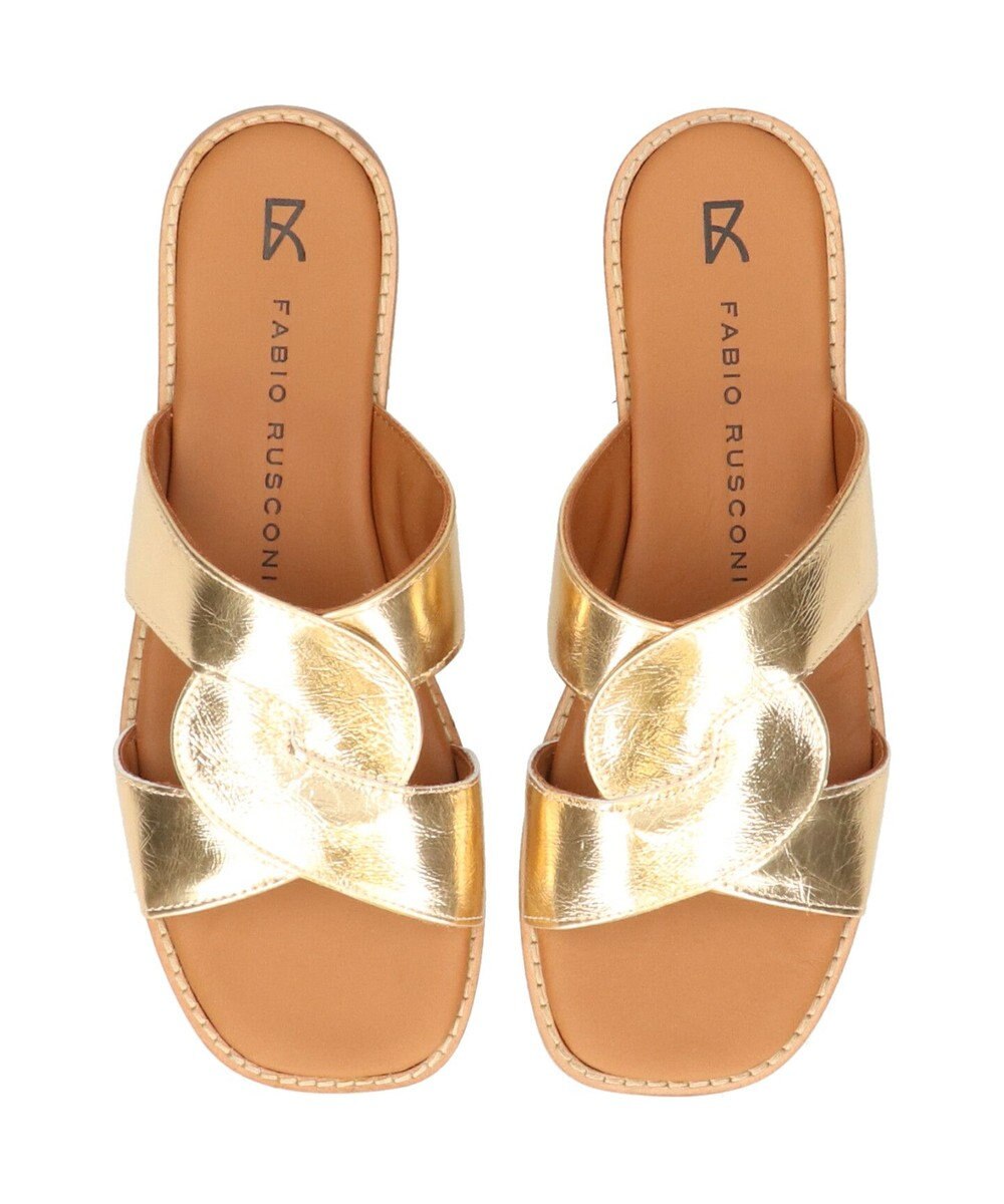 INTER-CHAUSSURES 【FABIO RUSCONI】スクエアトウフラットスライドサンダル 