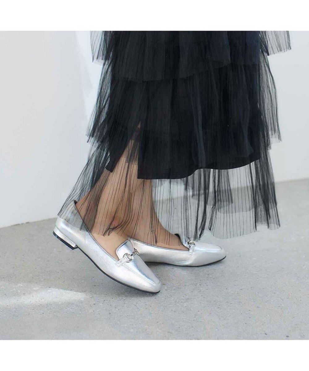 MODE ET JACOMO <noyau>スクエアトゥビット付きヒールローファー 