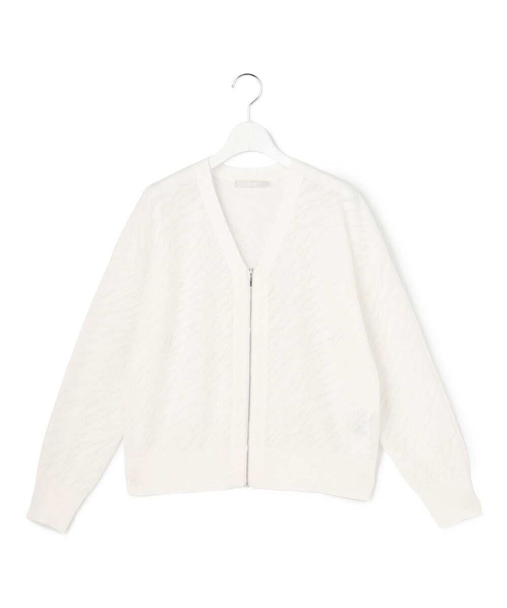 ICB L シアージャカード ニットブルゾン 