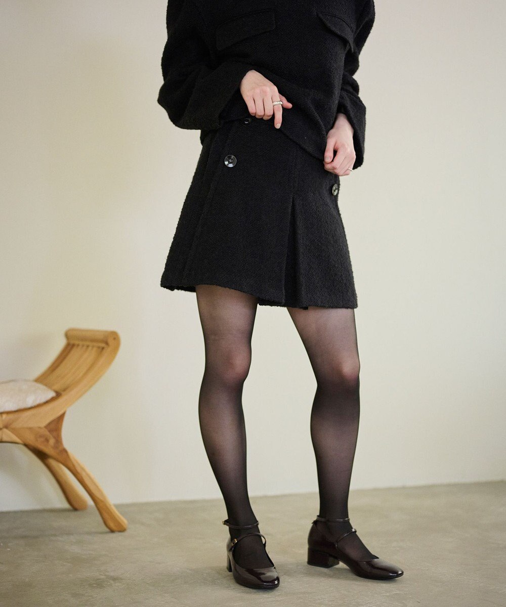 #Newans 【セットアップ可能】裏地キュロットツイードスカート 