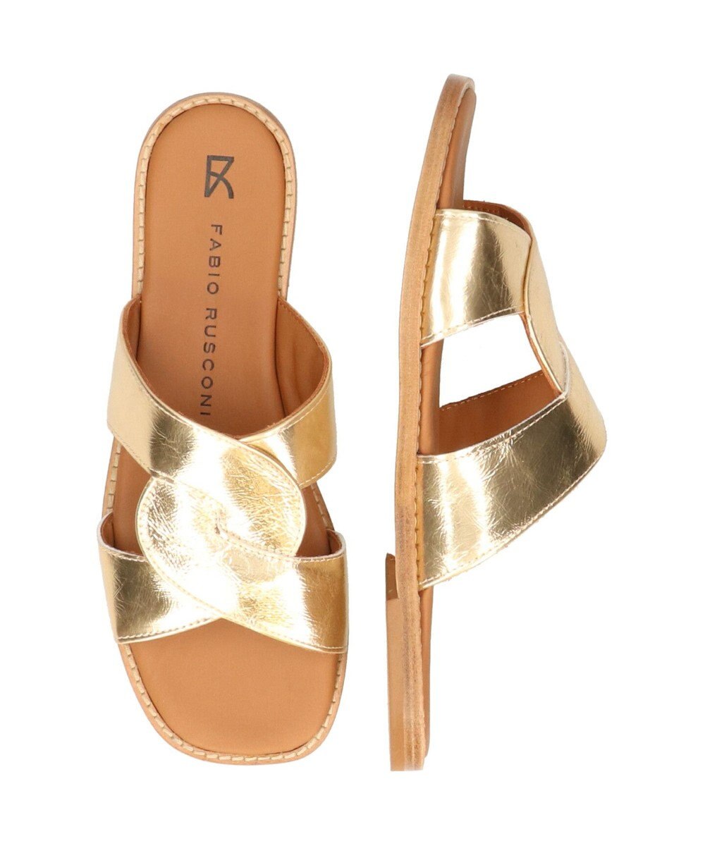 INTER-CHAUSSURES 【FABIO RUSCONI】スクエアトウフラットスライドサンダル 