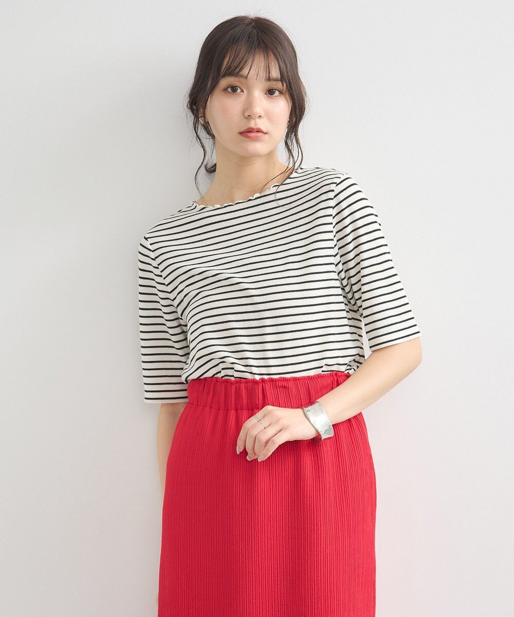 earth music&ecology リブメローショートスリーブプルオーバー 