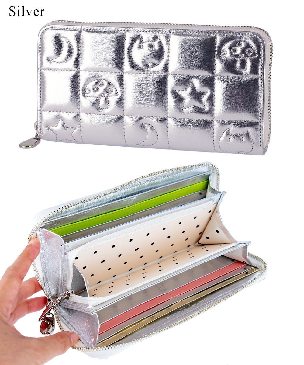 tsumori chisato CARRY ネコキルティング ラウンドファスナー長財布 