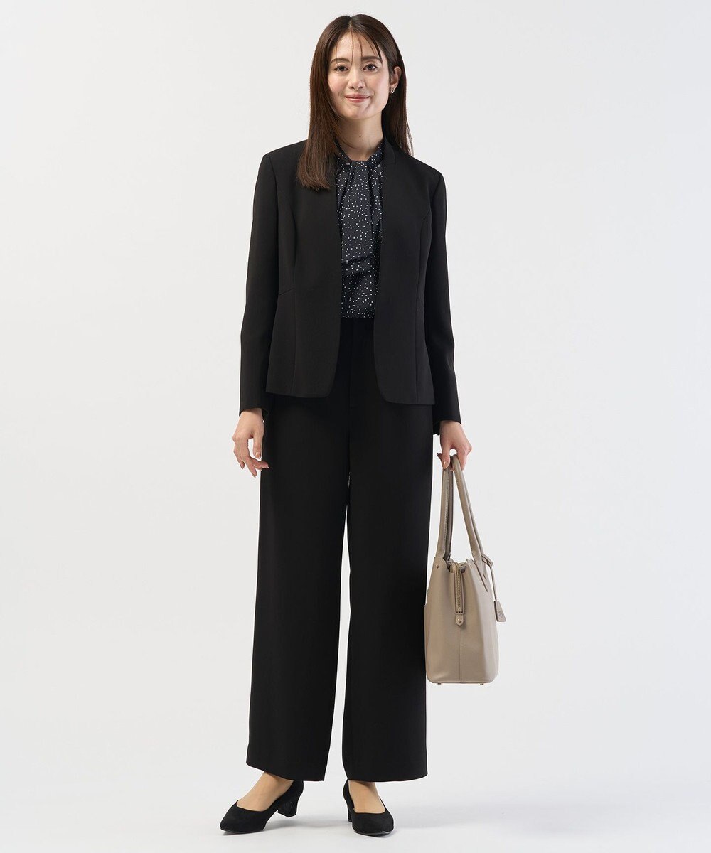 J.PRESS LADIES 【セットアップ対応】セラテリーダブルクロス ノーカラー ジャケット 