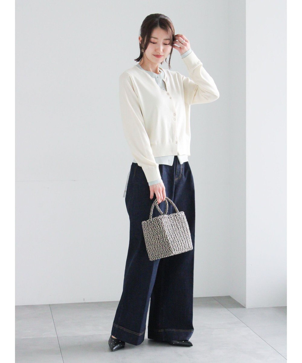 Te chichi 配色レイヤードカーディガン 