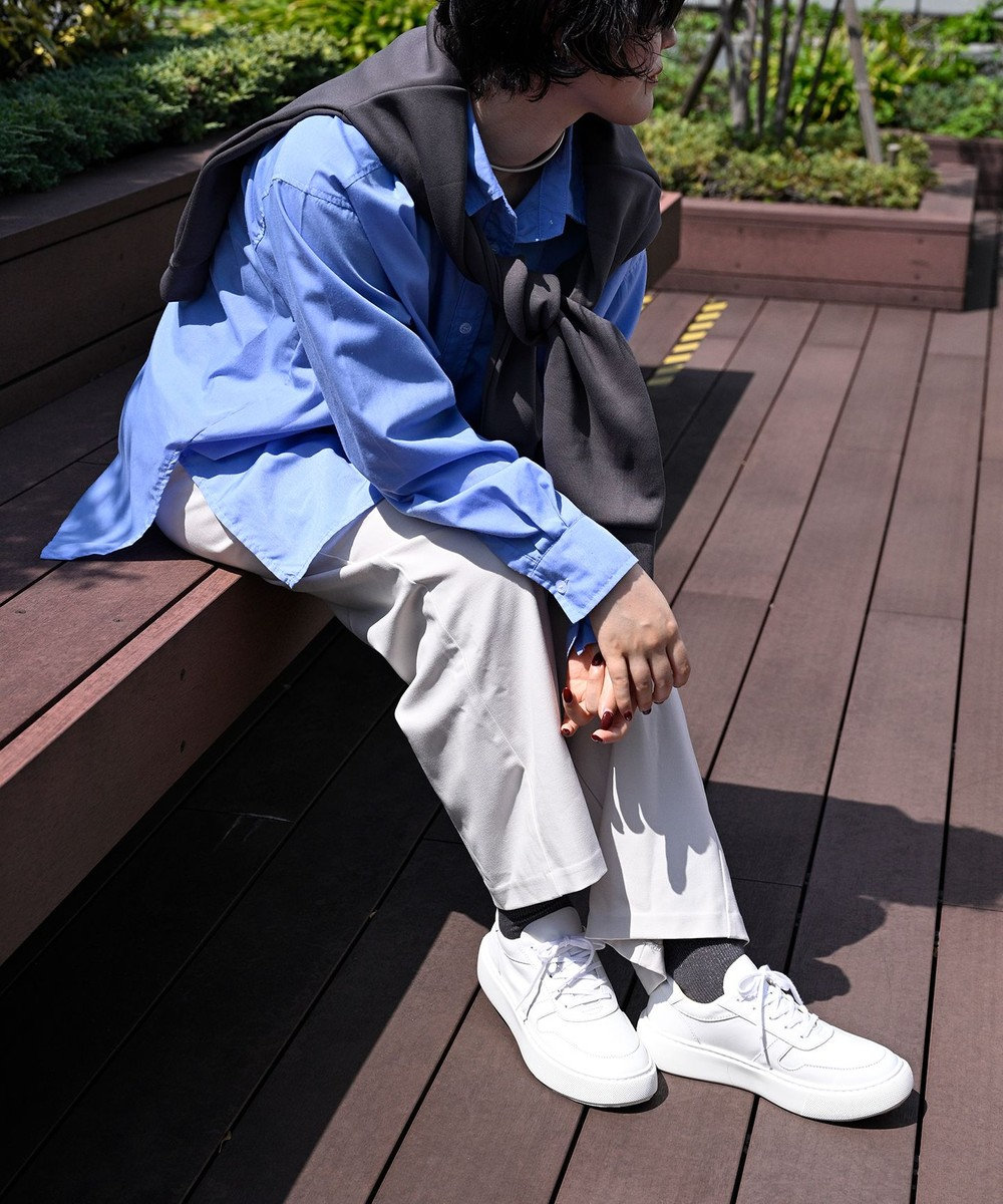 Pointer 日本製 本革軽量 大人厚底スニーカー 