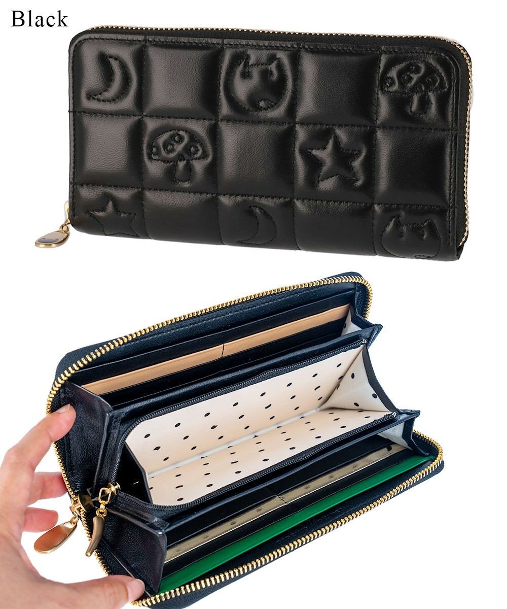 tsumori chisato CARRY ネコキルティング ラウンドファスナー長財布 