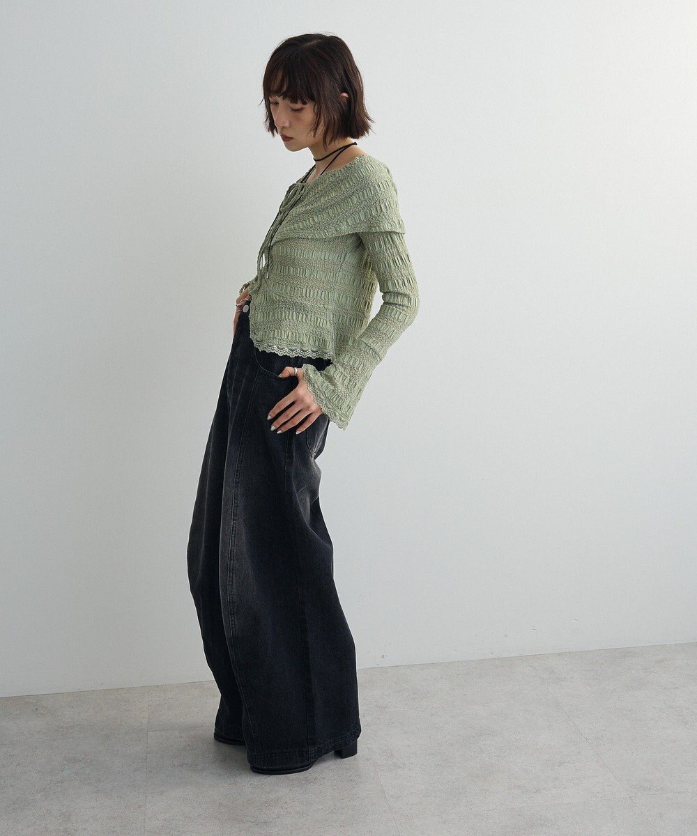 Green Parks シャーリングオフショルプルオーバー 