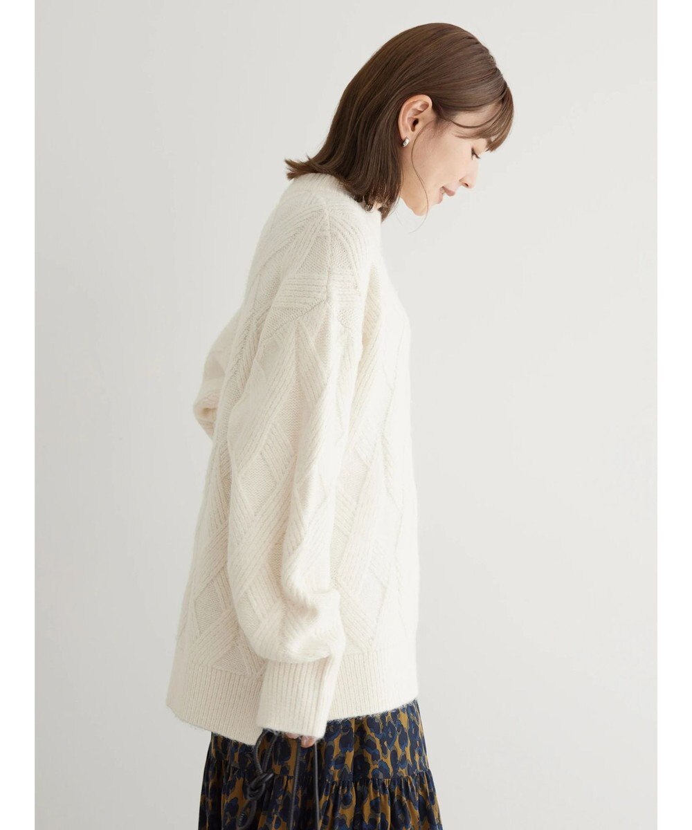 AMERICAN HOLIC Ｍｉｘヤーンモックネックケーブルニットプルオーバー 