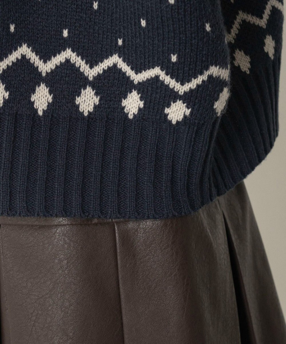 WEGO ノルディック柄ハーフジップニット 