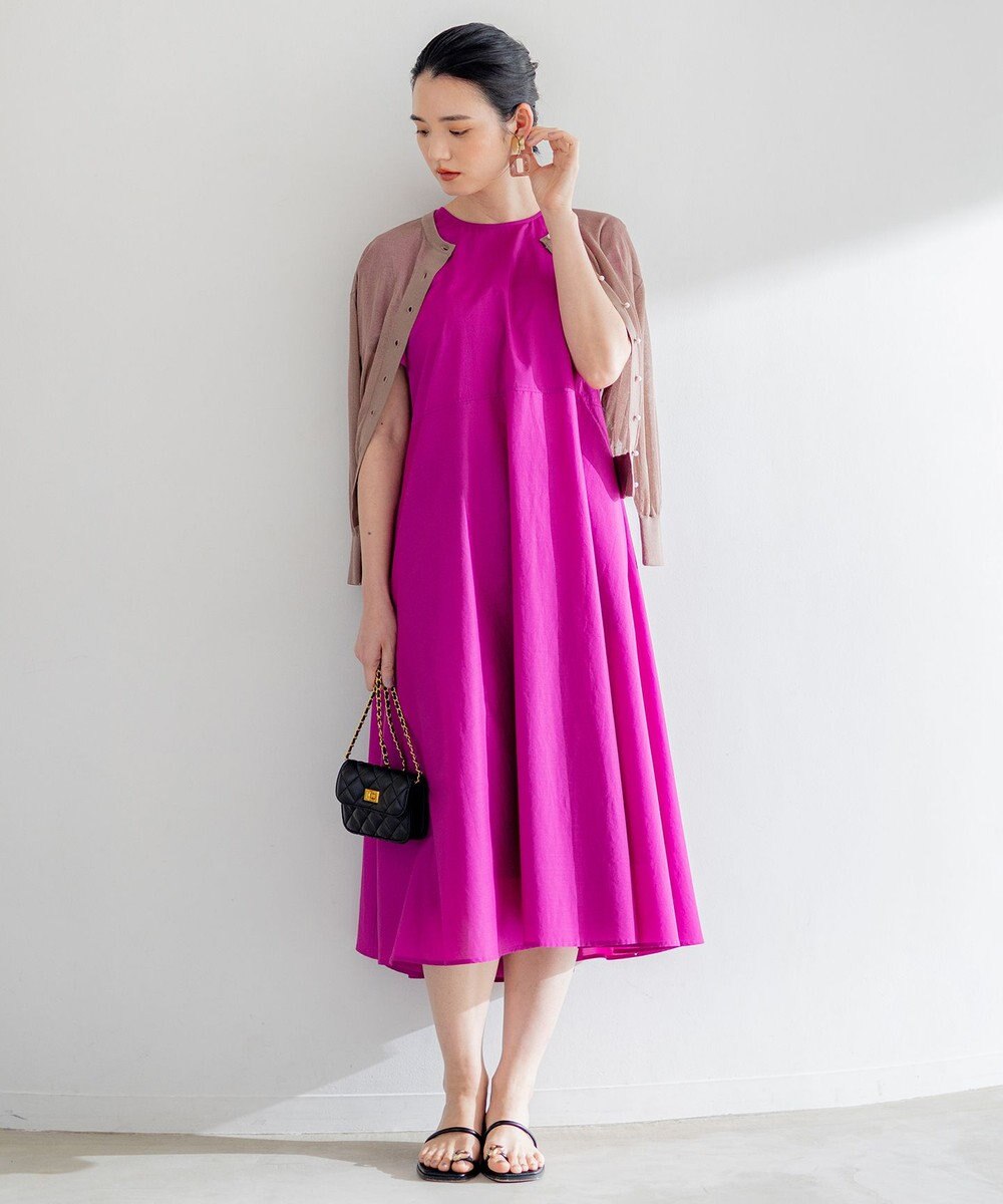 組曲 【洗える・共布ベルト付き】ナチュラル サマードレス 