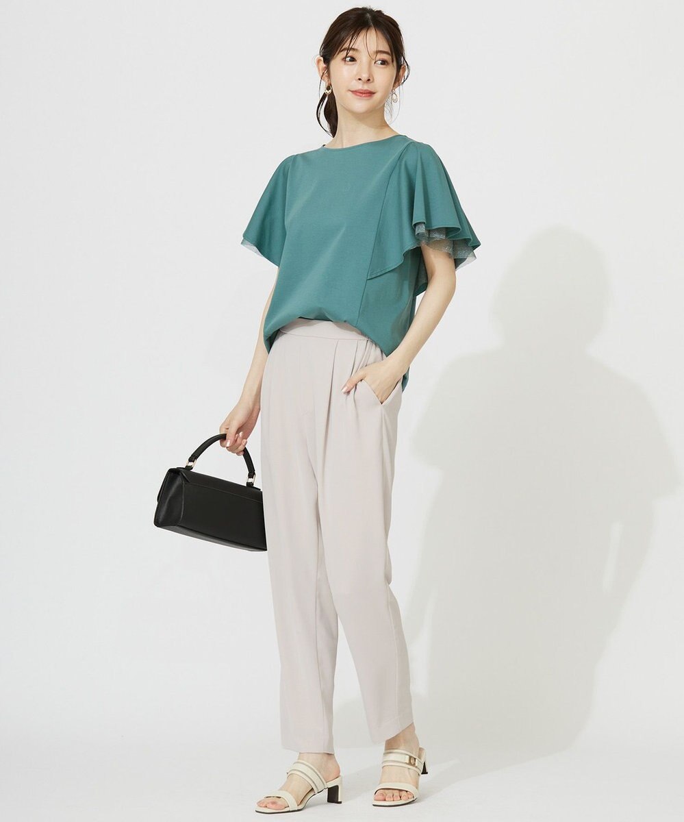 ANY SIS 【接触冷感・UVケア】着映えフリルスリーブ カットソー 