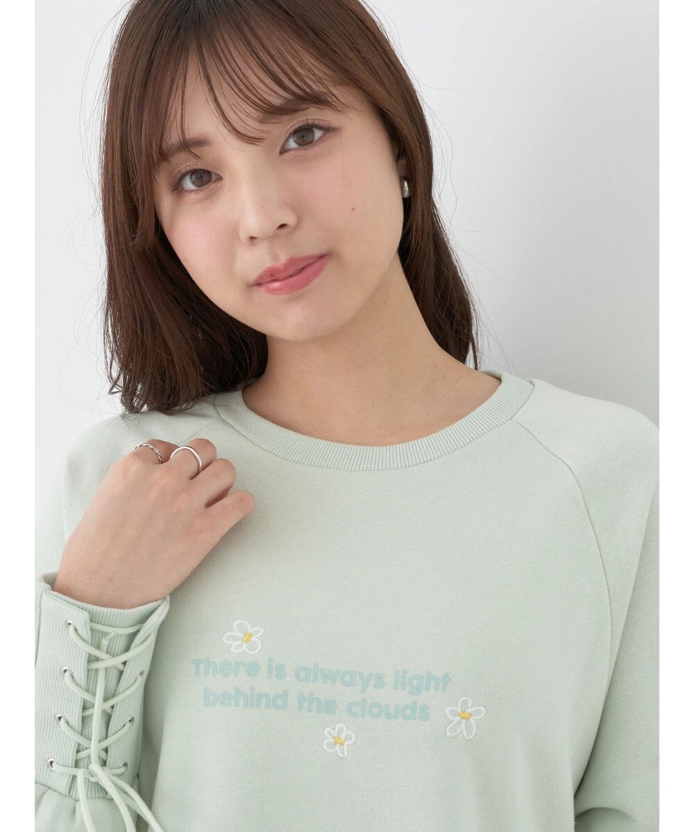 earth music&ecology 袖レースアップウラケプルオーバー 