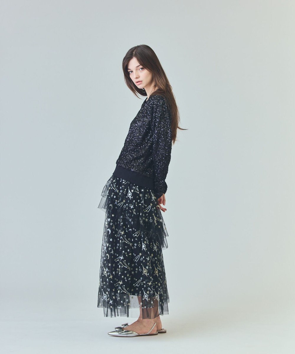 GRACE CONTINENTAL スパンコールニットカーディガン 