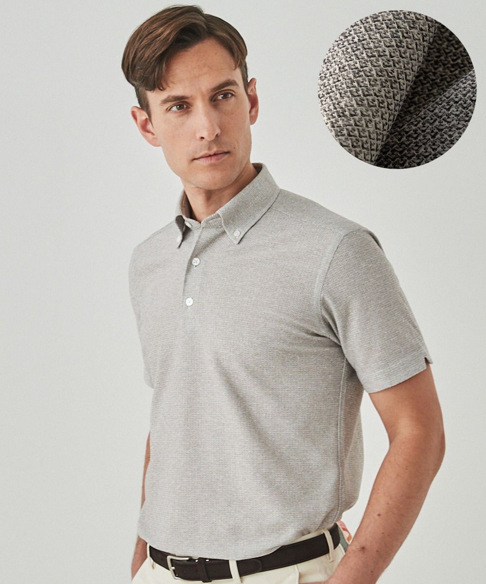 GOTAIRIKU 麻混・襟しっかり【洗える/通気性】ノルマンディーリネン ボタンダウンポロシャツ(25年モデル) 