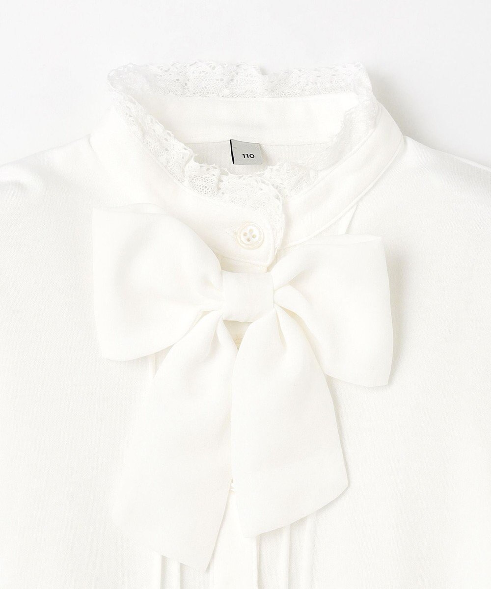 ANY KIDS リボン付きスタンドカラーブラウス 