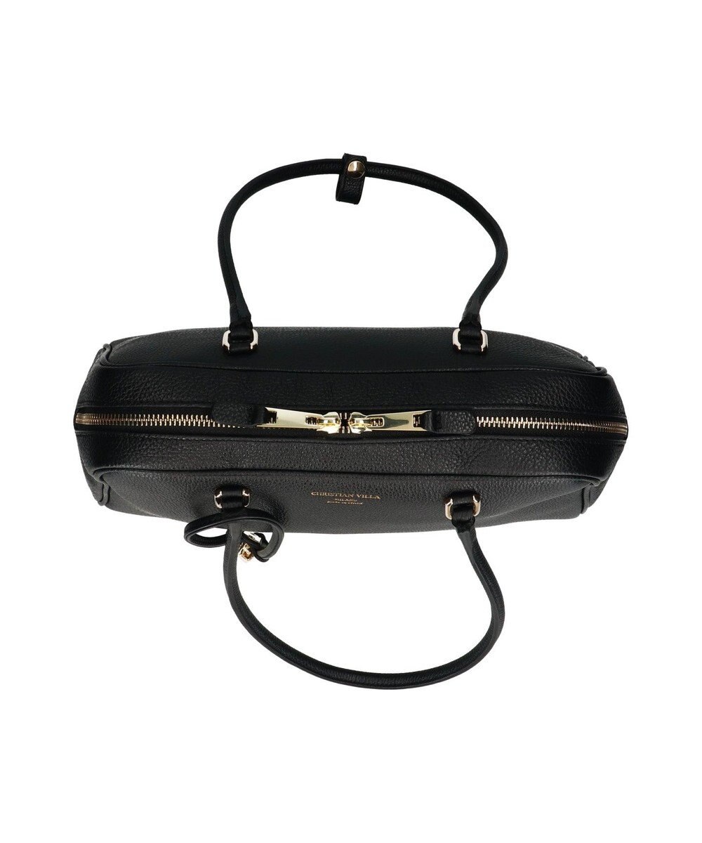 INTER-CHAUSSURES 【CHRISTIAN VILLA】チャーム付きシュリンクレザーハンドバッグ 