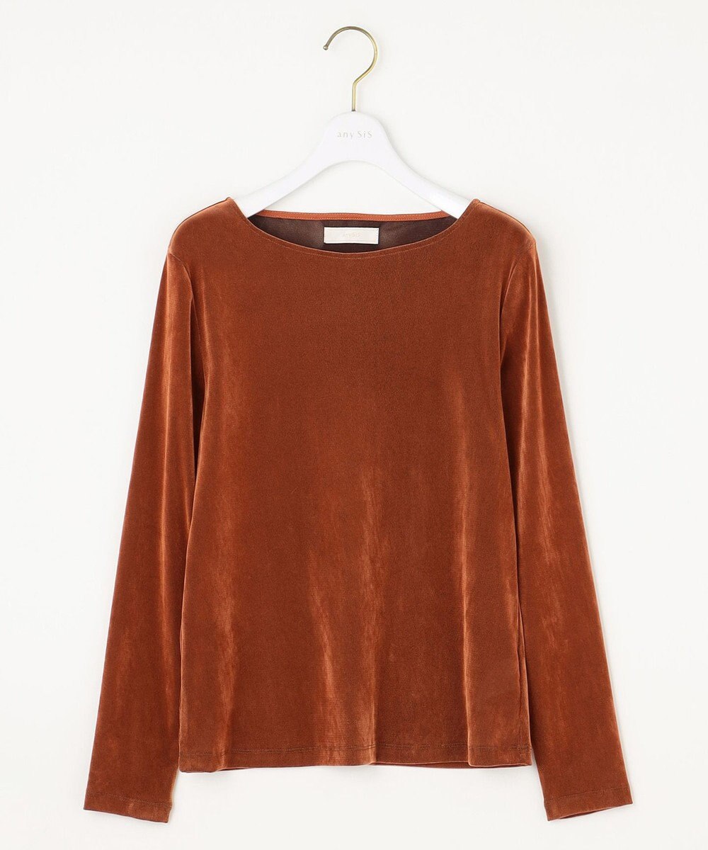 ANY SIS S 【洗える】チュールベロア プルオーバー 