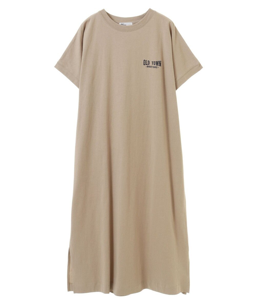 CRAFT STANDARD BOUTIQUE ヴィンテージ風天竺ワンポイントワンピース 