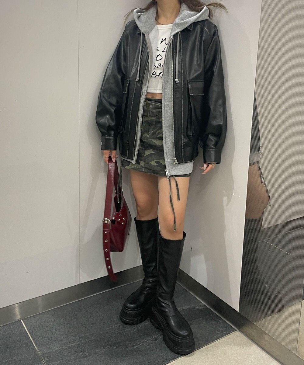 WEGO エイジドFレザーブルゾン 