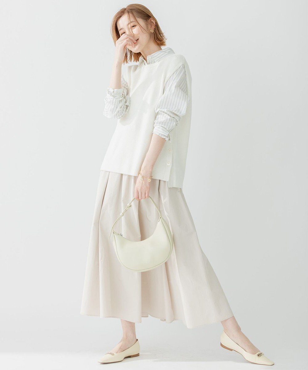 23区 【洗える】コンパクトコットンポリエステル ニットベスト 