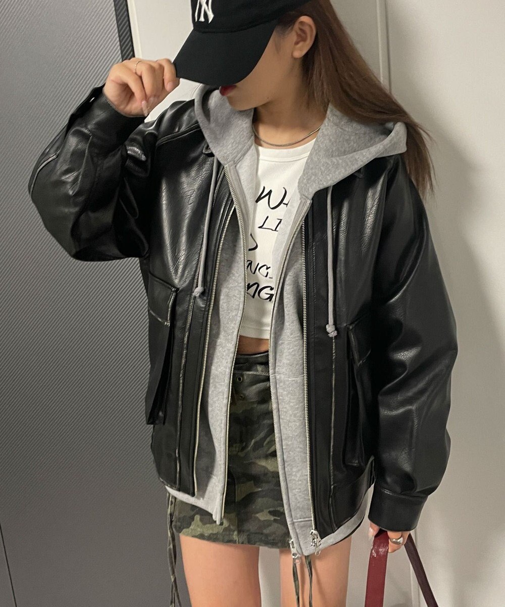 WEGO エイジドFレザーブルゾン 