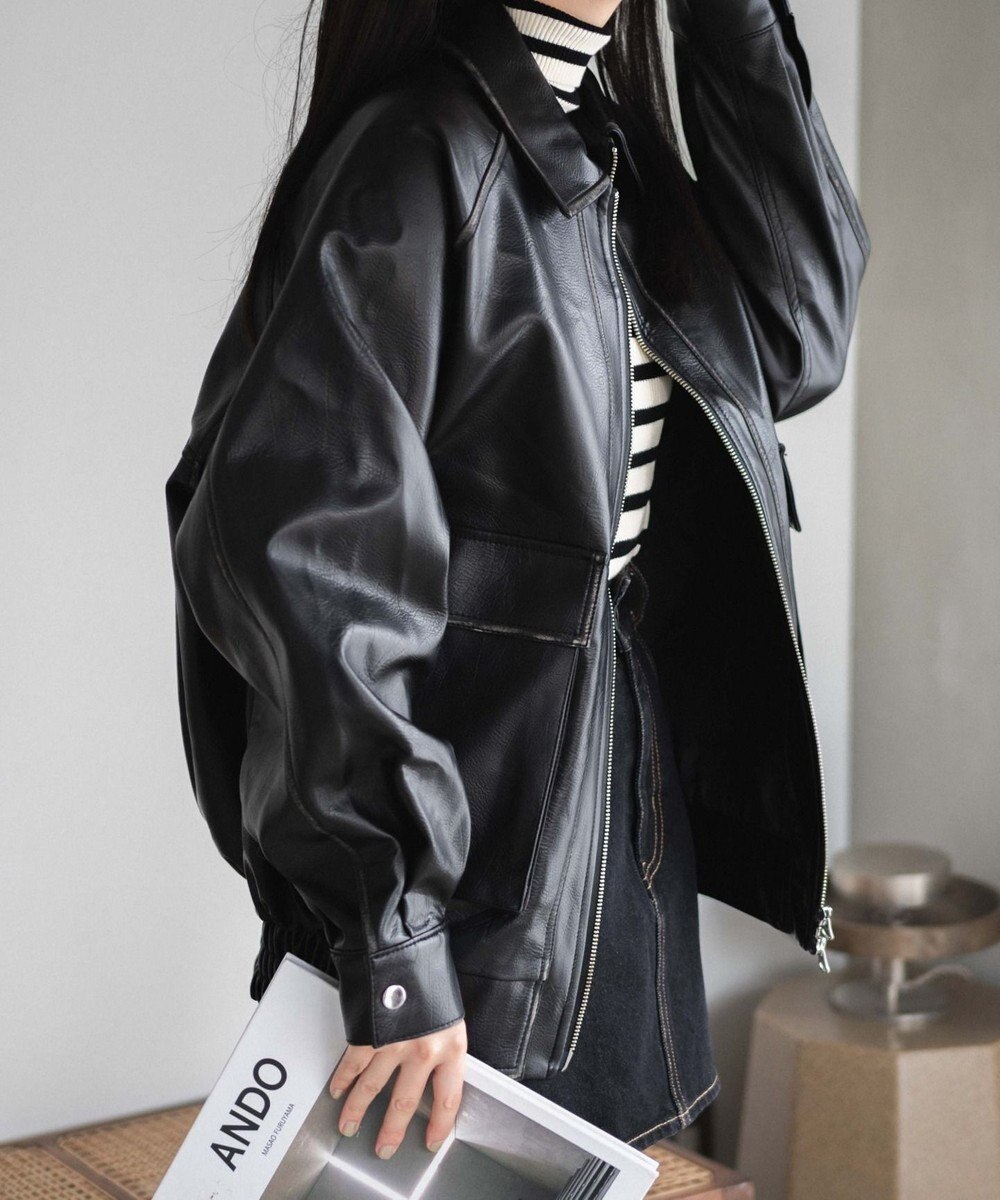 WEGO エイジドFレザーブルゾン 