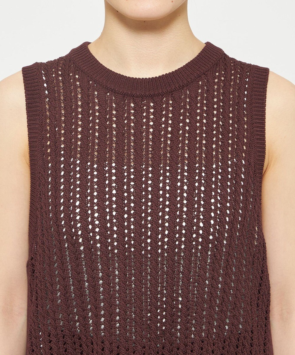 uncrave シースルーケーブルニット ノースリーブトップス 