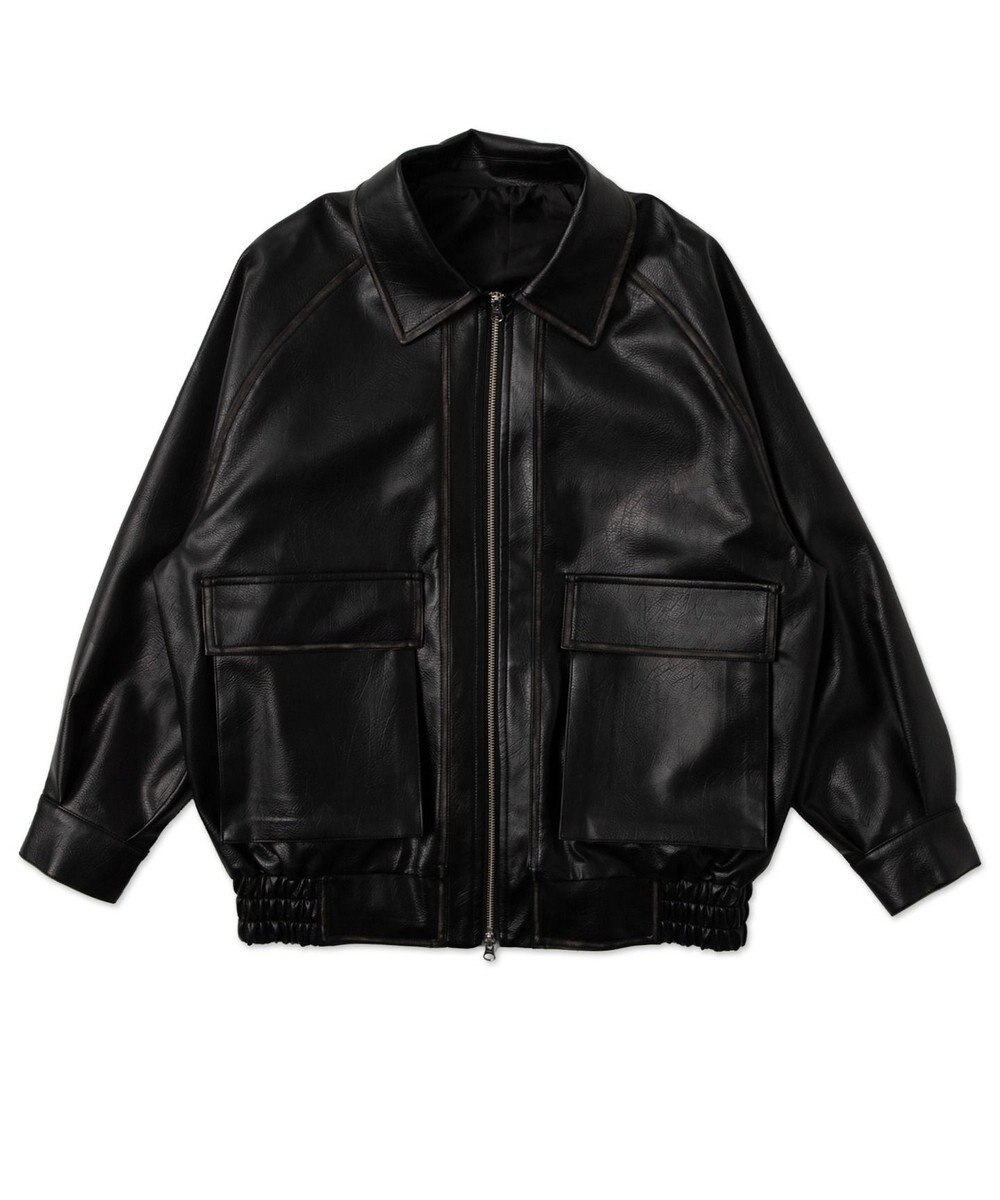 WEGO エイジドFレザーブルゾン 