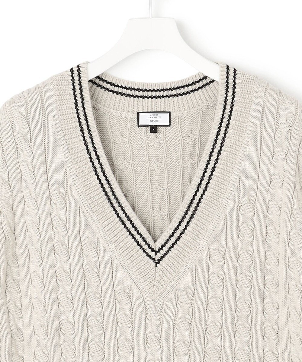 J.PRESS YORK STREET 【UNISEX】コットンケーブルチルデン ニットベスト 