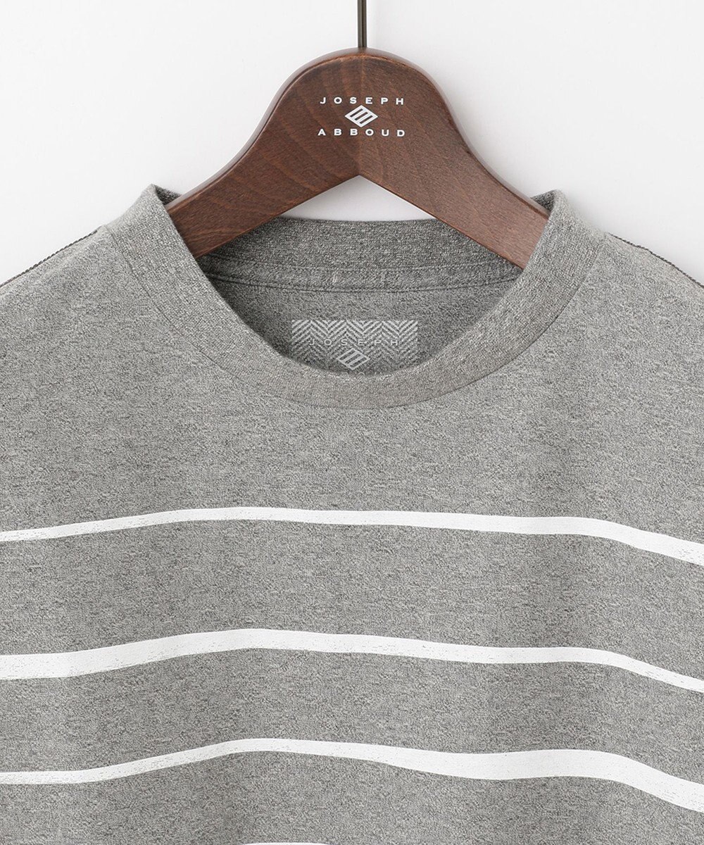 JOSEPH ABBOUD MOUNTAIN 【SPACE／UNISEX】スラブプレーティングボーダープリント Tシャツ 