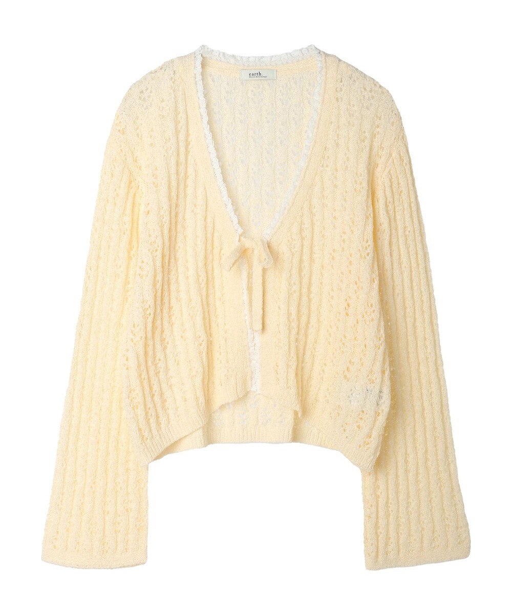 earth music&ecology テープヤーンリボンカーディガン 
