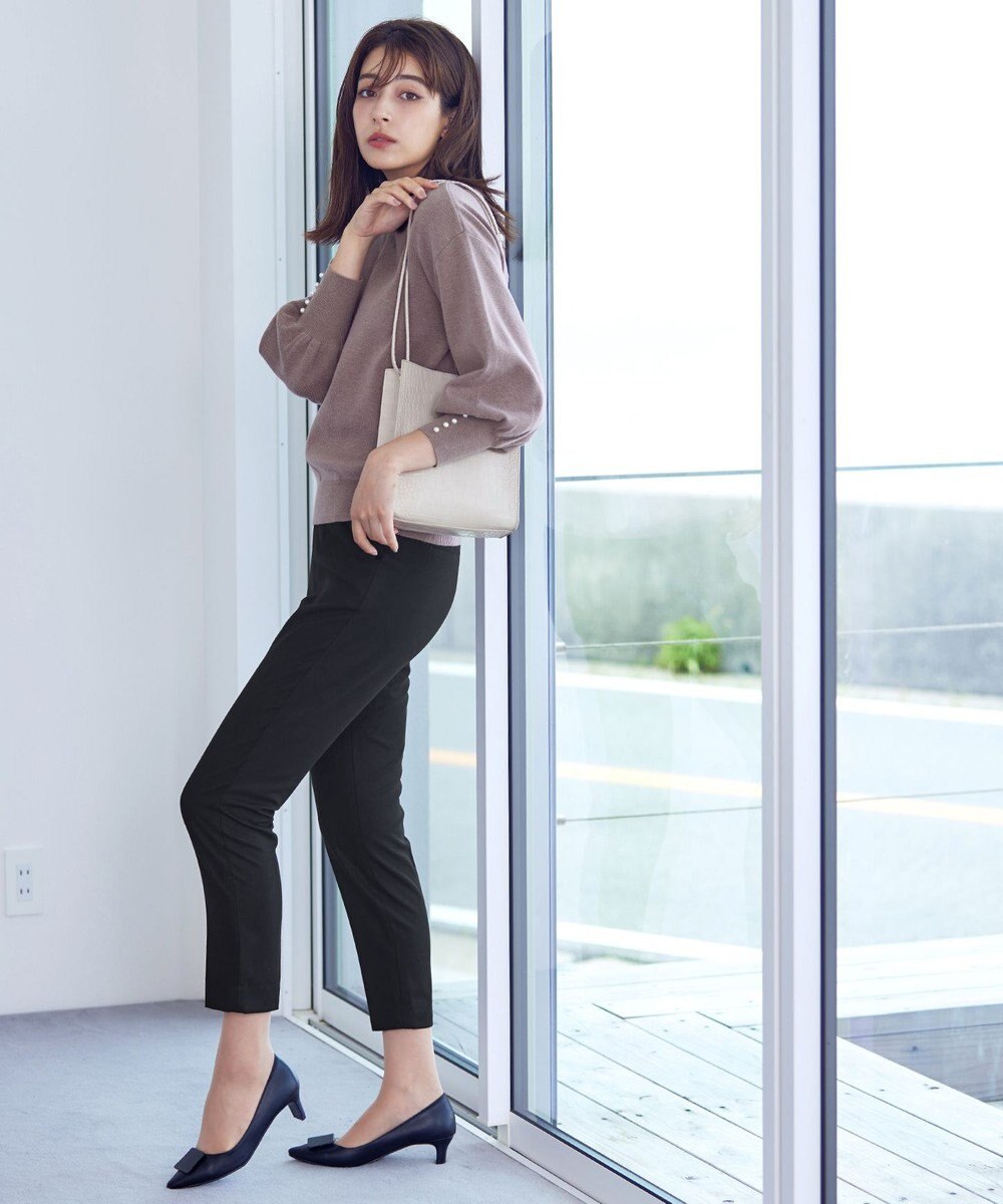 Tiaclasse 【洗える】2WAYパール釦ニットトップス 