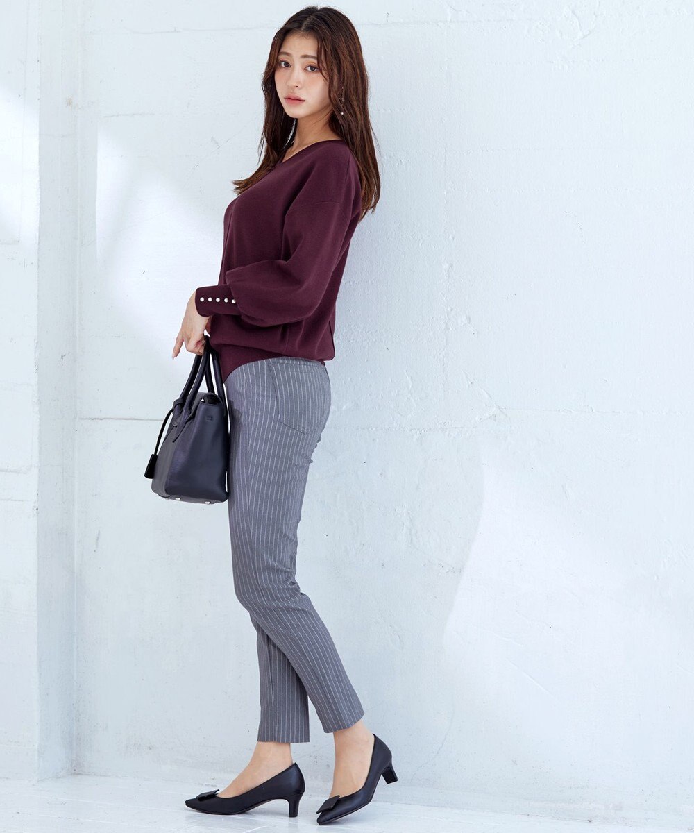 Tiaclasse 【洗える】2WAYパール釦ニットトップス 