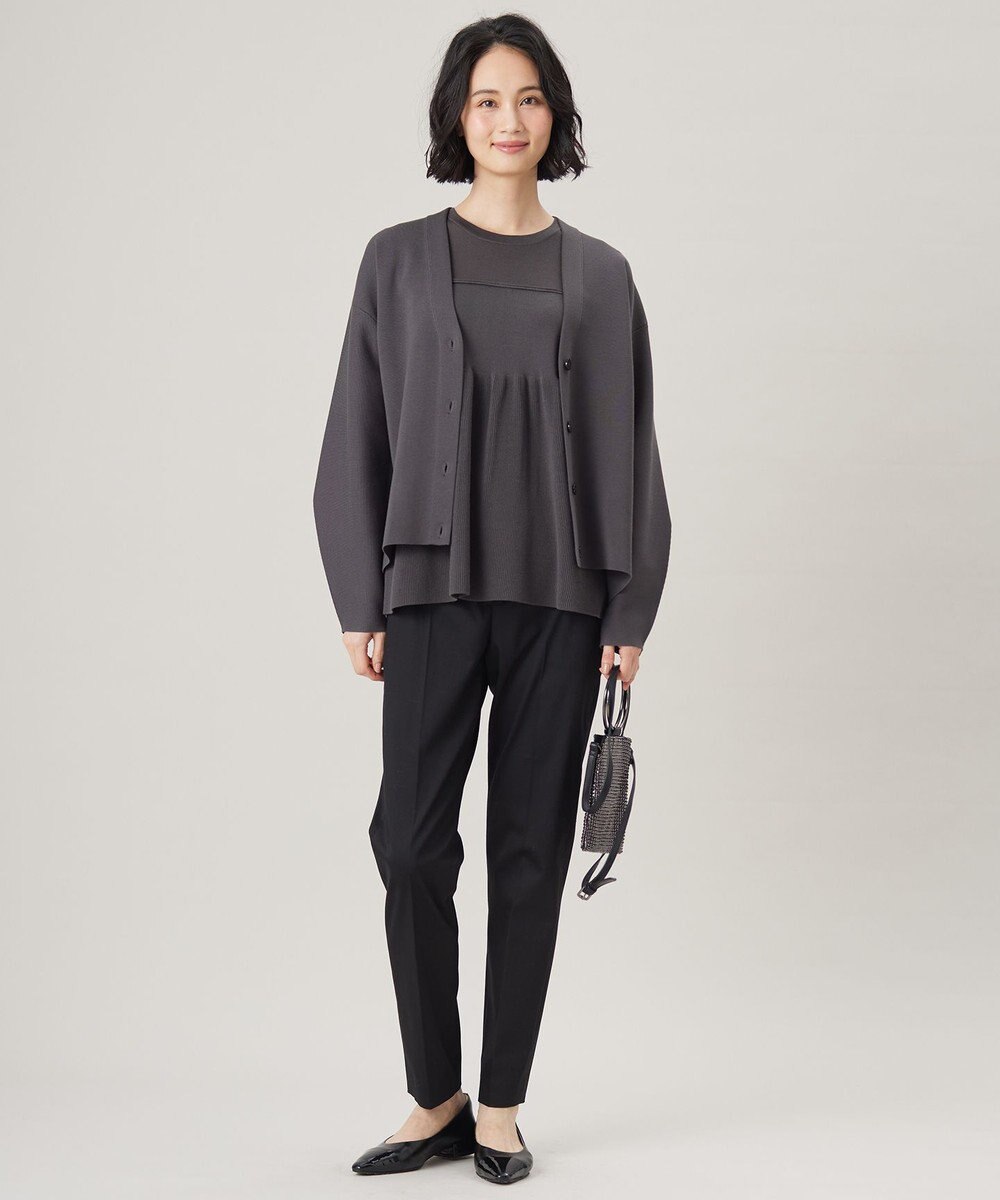 自由区 【洗える】ドライコットンハイゲージニット カーディガン 