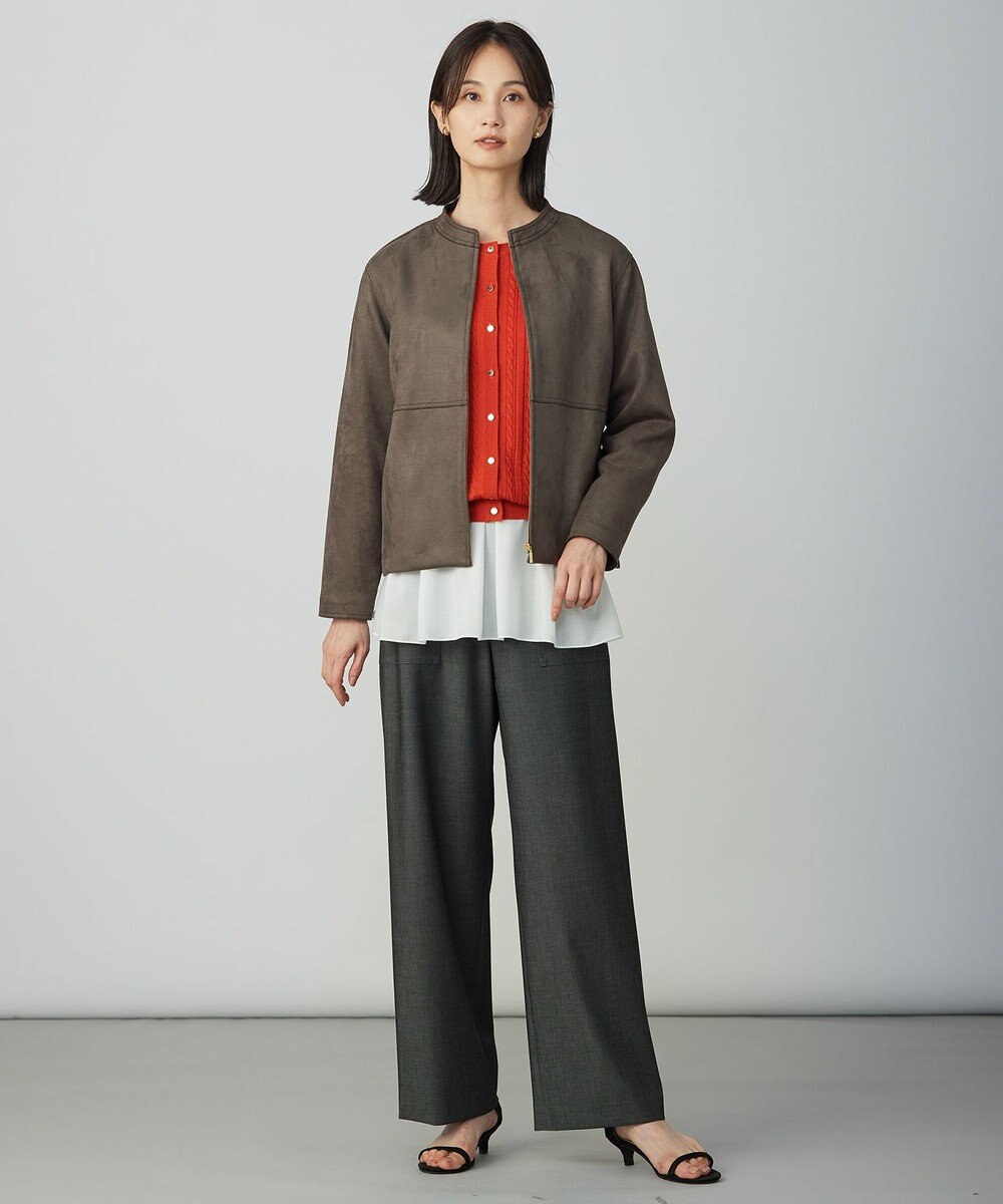 J.PRESS LADIES KNIT BASIC クルーネック カーディガン 