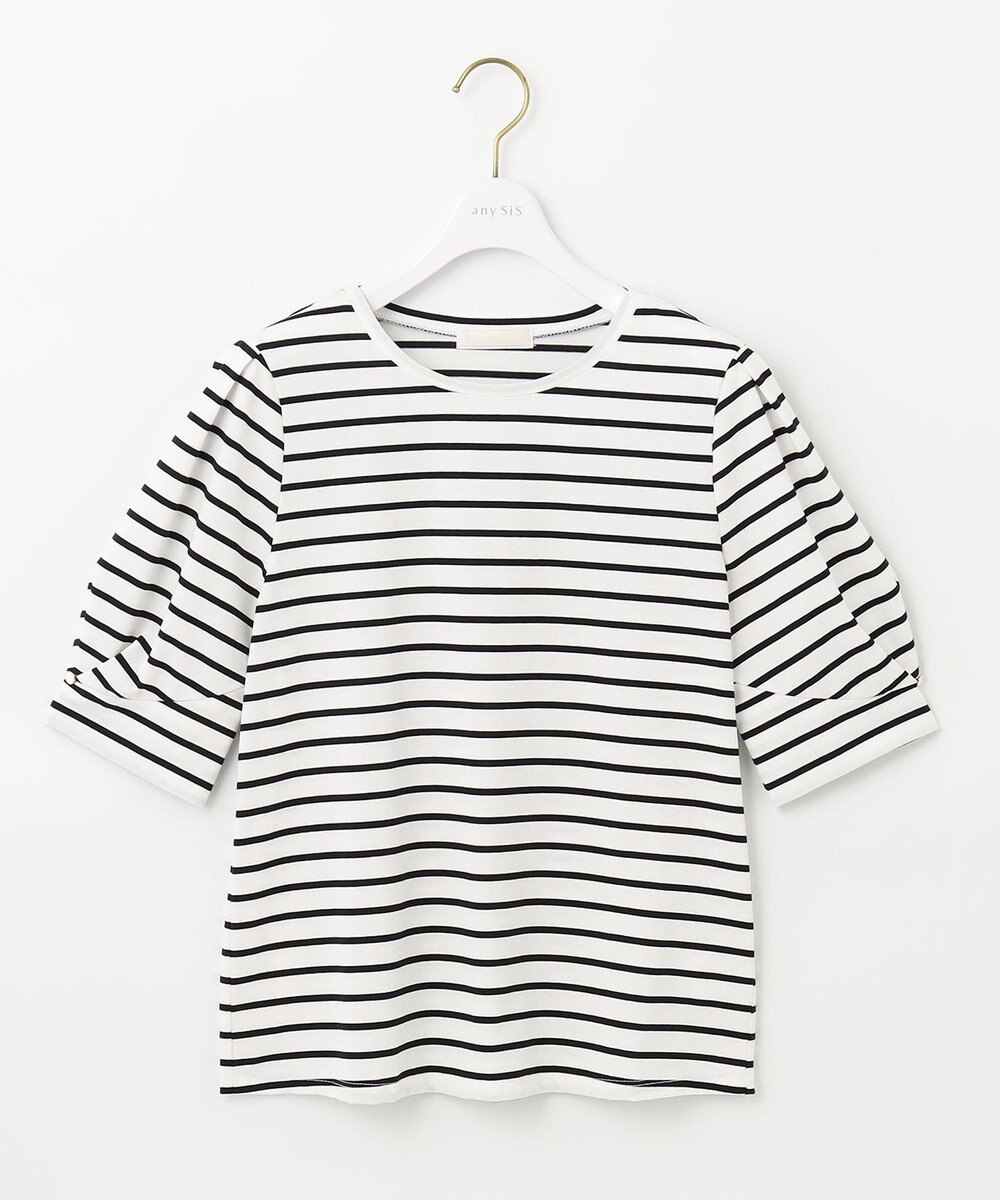 ANY SIS 【UVケア】プレーティングジャージー タックスリーブ カットソー 