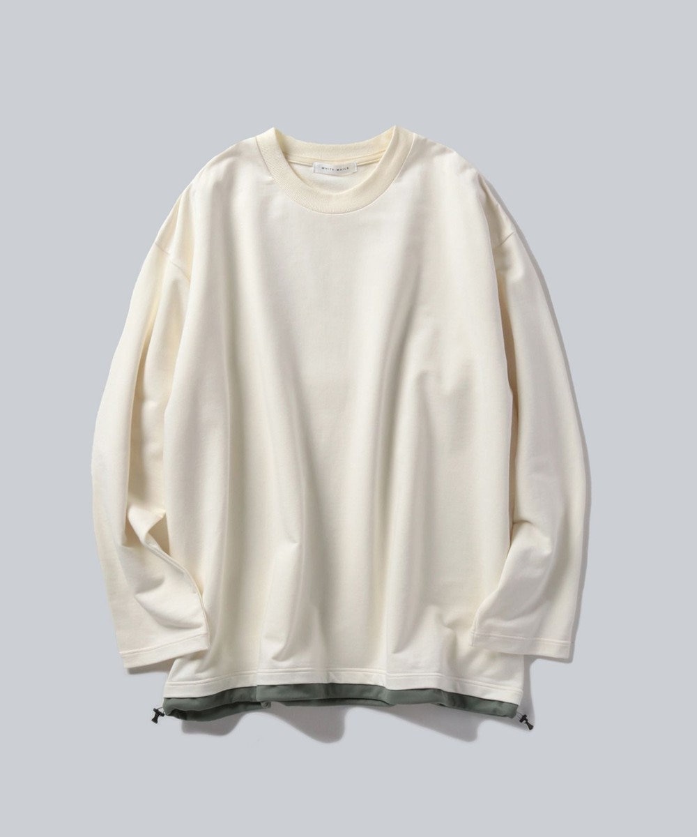 WHITE MAILS 【UNISEX】HIGH GAUGE URAKE DRAWSTRING HEM Tシャツ オフホワイト