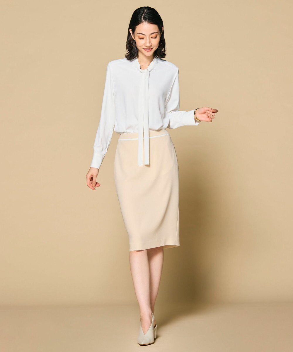 BEIGE， 【洗える・L-size】EVA / ボウタイロングスリーブブラウス 