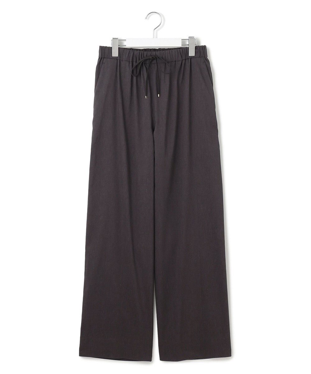 23区 【洗える】リネンレーヨンストレッチ ドロスト ワイド パンツ 
