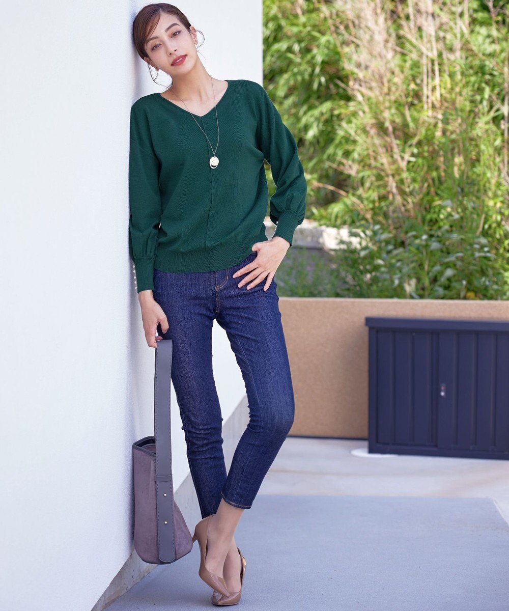 Tiaclasse 【洗える】2WAYパール釦ニットトップス 