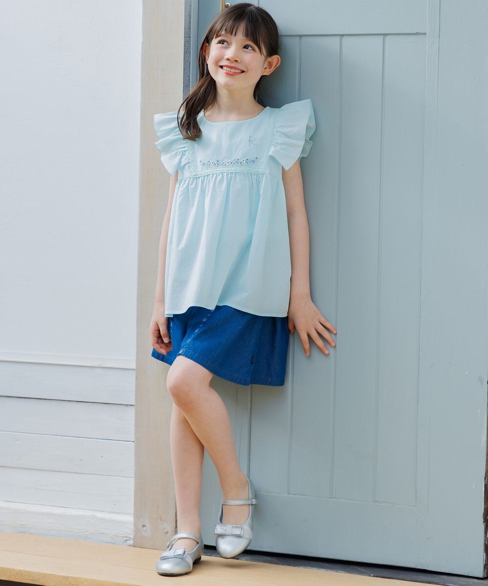 組曲 KIDS 【150-160㎝】 フラワーエンブロイダリーブラウス 