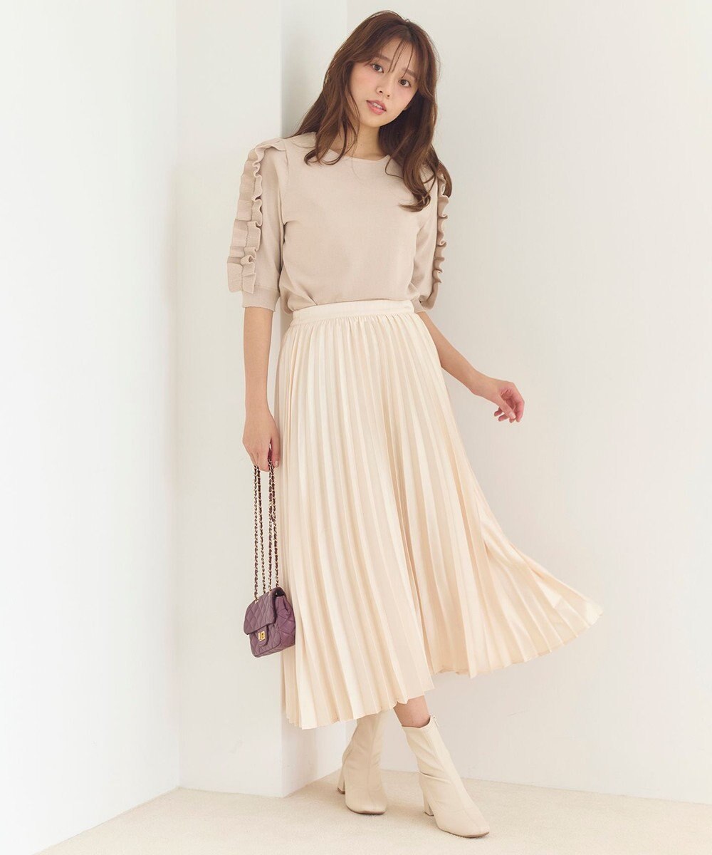 Feroux 【洗える】フリルスリーブニット 