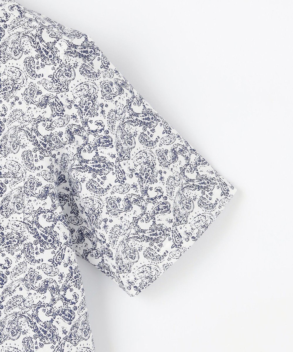 JOSEPH ABBOUD 【日本製ジャージー使用・清涼感・イージーケア】シャンブレー ペイズリープリント シャツ 