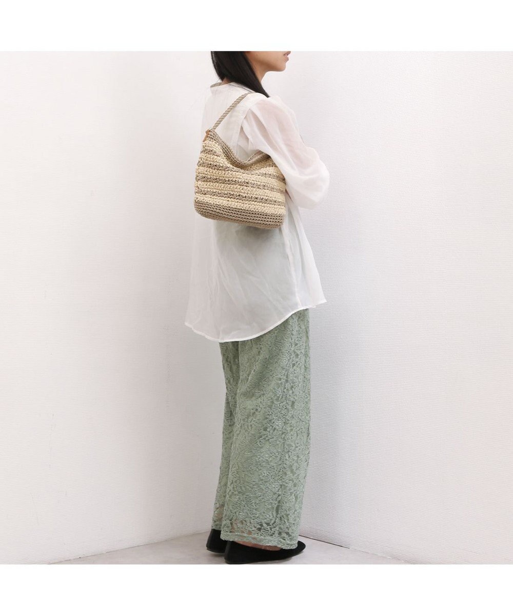 UNBILLION カシュカシュ cachecache / ボーダーコンビ編みワンハンドル2wayミニトート 