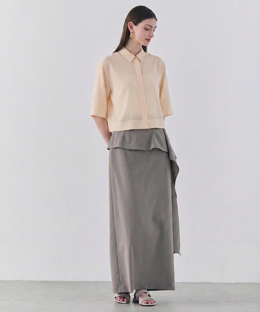 BEIGE， BAC / コットンシアー ショートレングスシャツ 