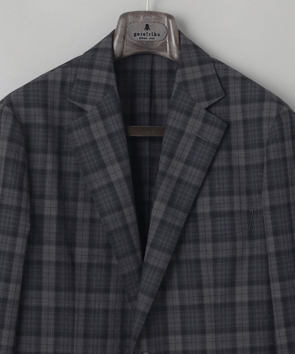 GOTAIRIKU 清涼サッカー素材【通気性/軽量】空羽サッカー マドラスチェック シャツジャケット 