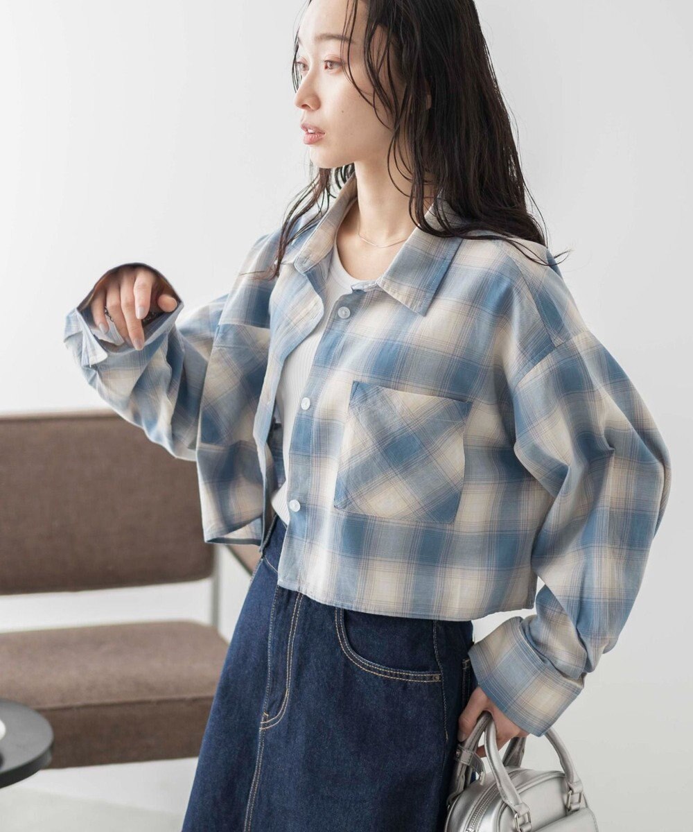 WEGO オンブレチェックショートシャツ 