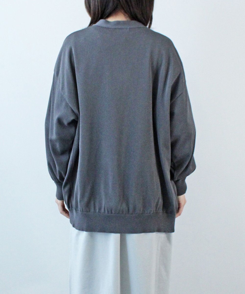 WHITE MAILS PAPER KNIT V-NECK CARDIGAN 