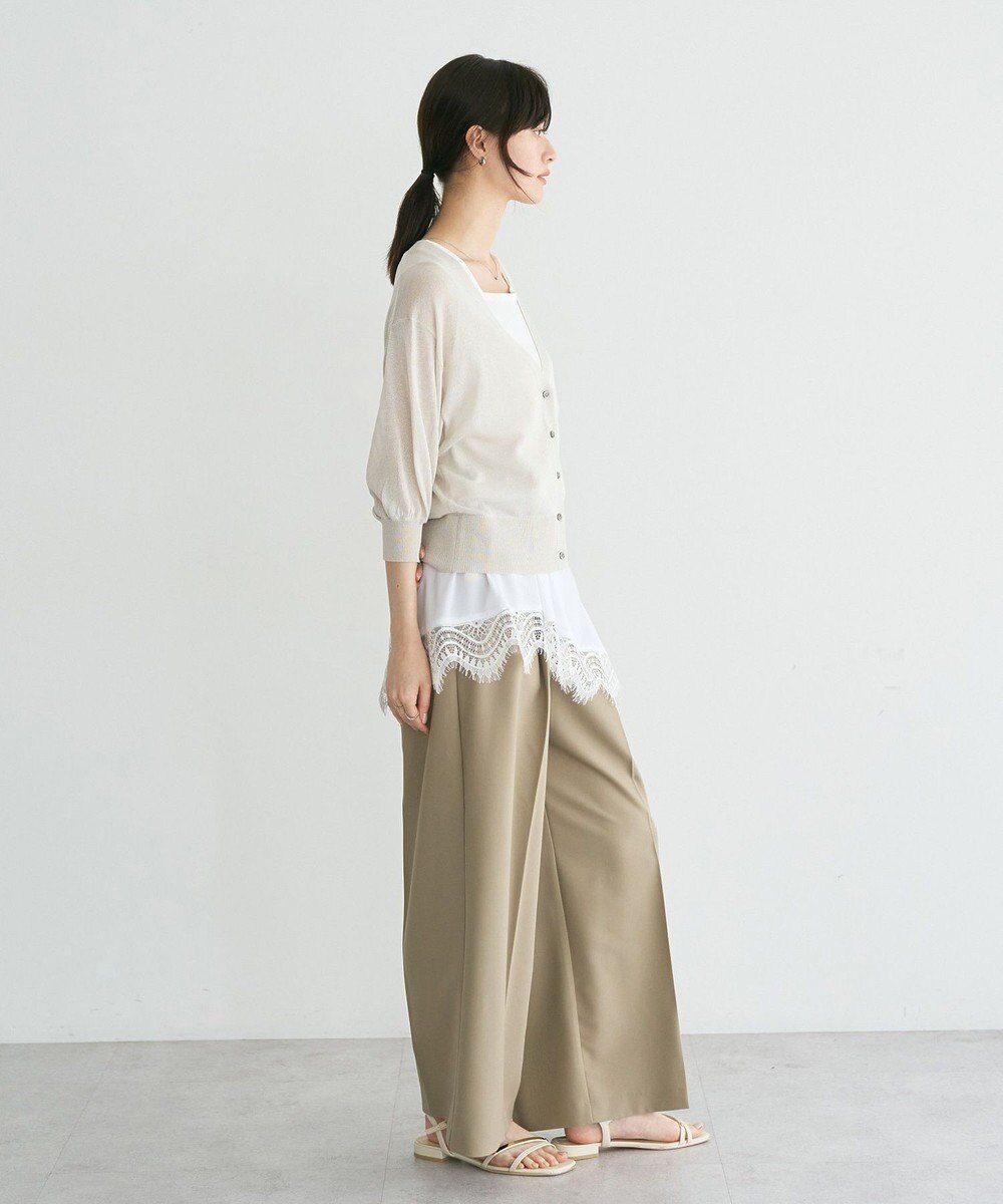 YECCA VECCA シアーニットVネックカーディガン 